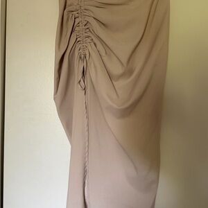 PrettyLittleThing Cream Asymmetrical Skirt